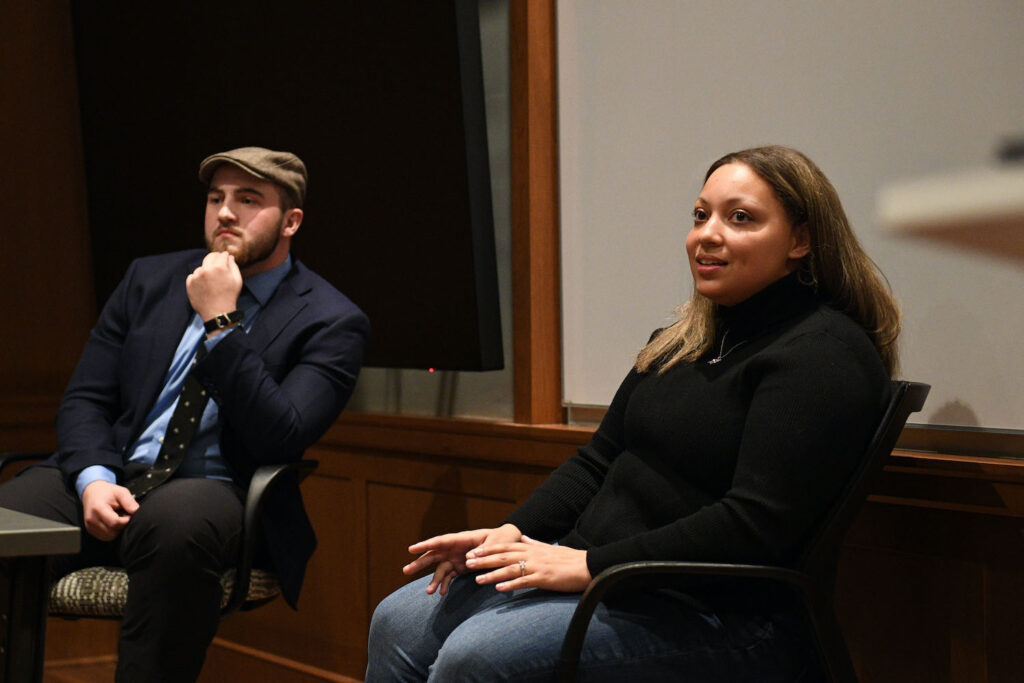 Two alumni speakers spoke of their love of teaching for Virginia Military Institute’s Department of English, Rhetoric, and Humanistic Studies (ERHS) Alumni Forum, “Finding a Calling” held Feb. 20 in Scott Shipp Hall.