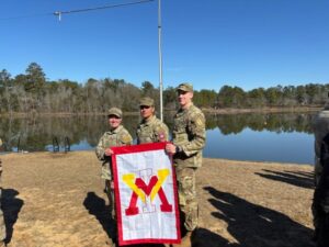 Graduates of Ranger School, VMI Class of 2023: 2nd Lt. Janine Colantonio, 2nd Lt. Nadim Lissahernandez, and 2nd Lt. Jake Sisk.