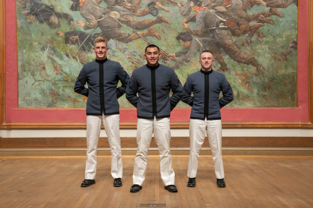 Class of 2027 Chief of Staff — Gabriel DuPlessis, Regimental Commander — Kimlong Nguyen, and Regimental Executive Officer — River Smith.