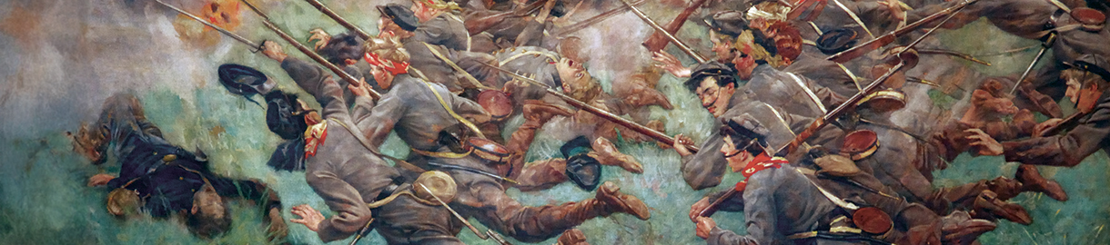 Close-up of famous Mural depicting VMI cadets at New Market.