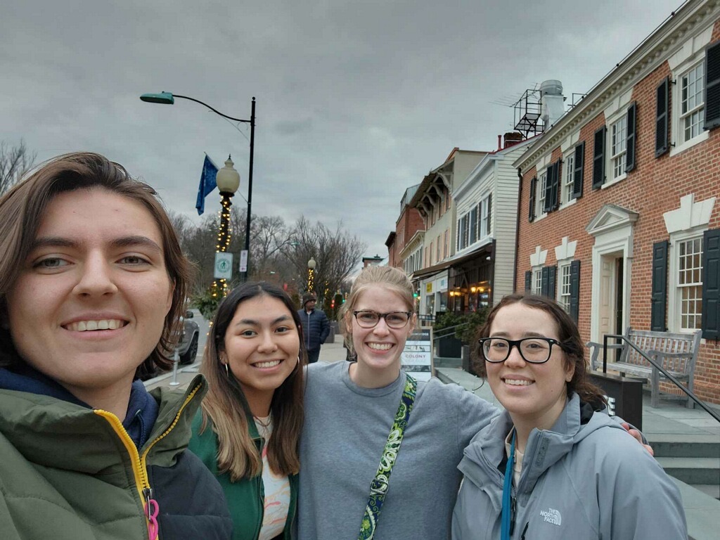 Abby Fiorillo, Angelina Garcia, Grace Waters and Talli Tarring at the Conference for Undergraduate Women in Physics at Princeton University.
