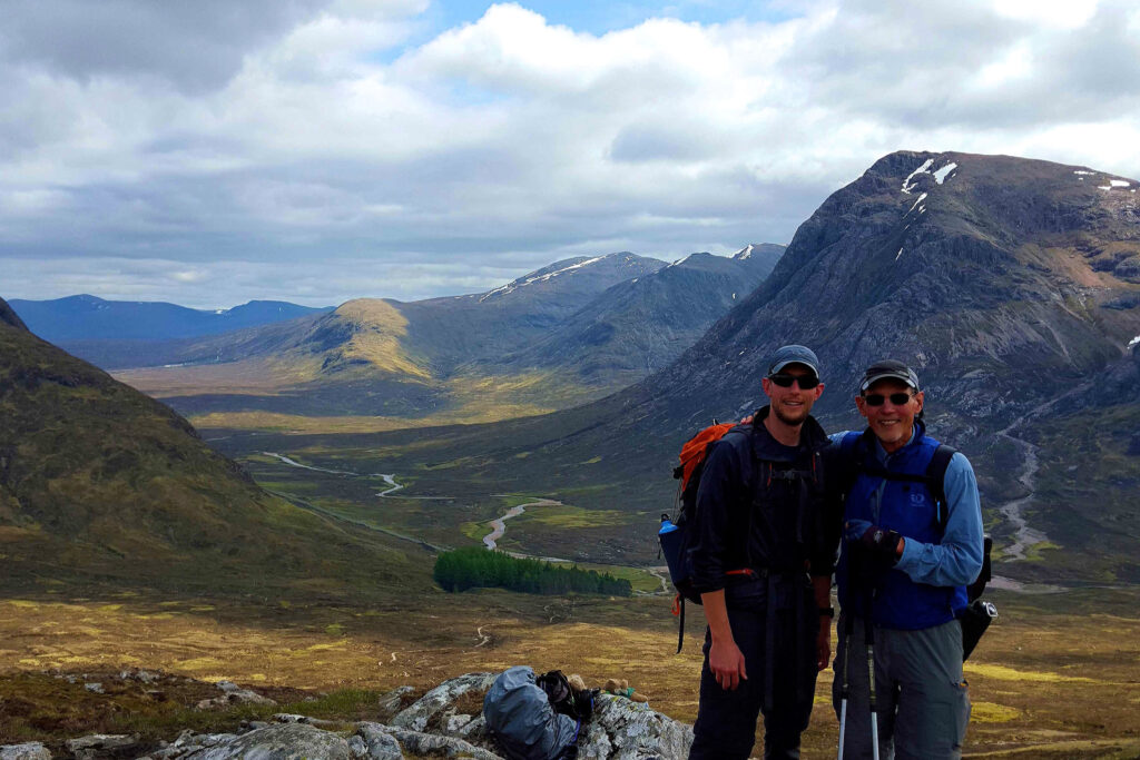 Houston and Mac Johnson at the West Highland Way in Scotland.