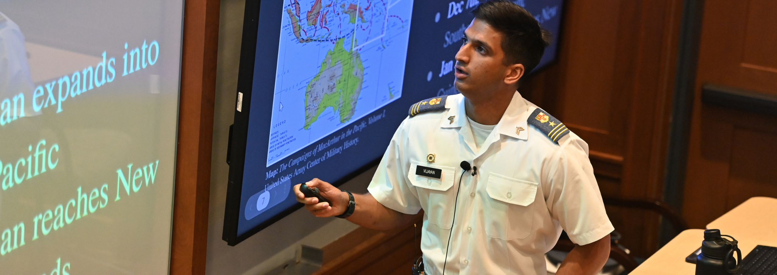 Jai Vijayan presents his honors thesis at VMI.