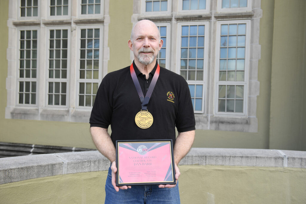 Col. Dan Barr ’74 became interested in powerlifting last summer, after watching a young relative compete as a collegiate athlete. “I started probing around and looked at the state records for the bench-press, and I thought, my golly I do that in my workout for repetitions. Maybe I should compete..."