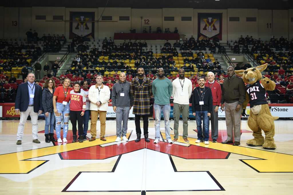 VMI 2022 Sports Hall of Fame class was recognized during halftime at the home basketball game against the Citadel Bulldogs in Cameron Hall.