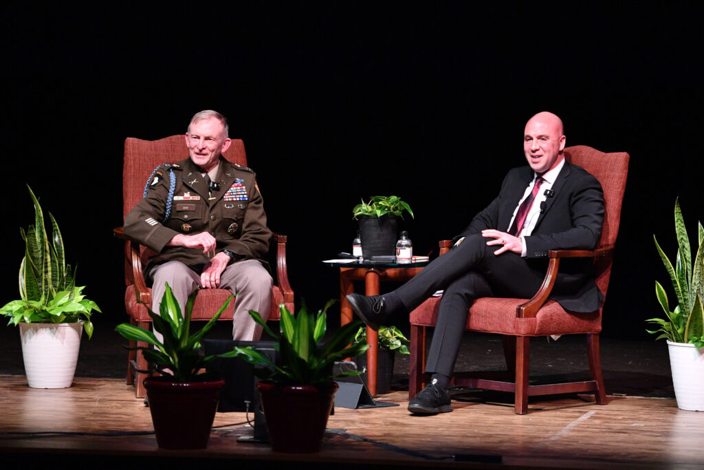 Benjamin Anthony, CEO of the MirYam Institute, spoke at Virginia Military Institute as part of the Courageous Leadership speaker series, sharing paradigm shifts from his life, including his experience with antisemitic violence in his youth.
