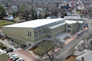 An aerial view of the Virginia Military Institute's Aquatic Center.