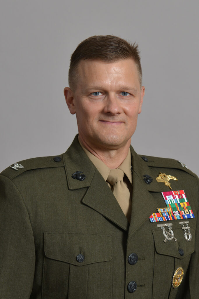 Retired U.S. Marine Corps Col. Travis Homiak ’95, former commanding officer of the Naval ROTC unit at Virginia Military Institute, has been named VMI’s new chief of staff, assuming the position most recently held by Col. John Young.