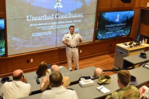 Christopher M. Hulbert ’22 presents his honors week thesis.