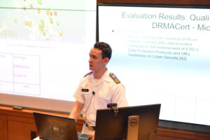 Tanner Mallari ’22 presents his honors week presentation.