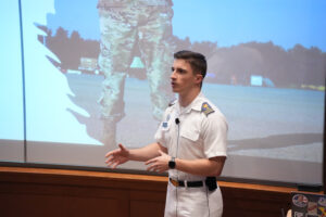 According to Dylan Palmer '24, the nature of unmanned systems inherently reduces the risk to operators conducting missions during wartime. He presented his honors thesis, “Drone Countermeasures, Ethics, and Drones’ Effects on a Modern Battlefield" during VMI's Honors Week.
