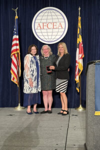 Mattie Quesenberry Smith, Ph.D., instructor in the Department of English, Rhetoric, and Humanistic Studies at Virginia Military Institute and Virginia’s poet laureate, was recognized by AFCEA TechNet Cyber with a meritorious service award at their event in Baltimore, June 1.