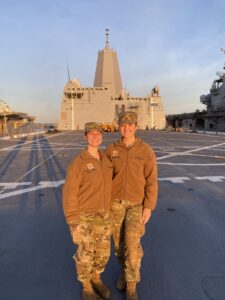 Cadet Samantha Waters on a naval ship.