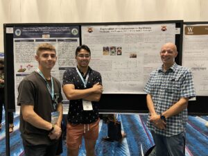Jeffry Jay Stober ’24, David Diaz ’23, and Lt. Col. Daniel Harrison ’05 at the American Chemical Society Southeastern Regional Meeting in San Juan, Puerto Rico.