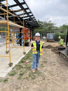Owen Clifford ’24 on a construction site.
