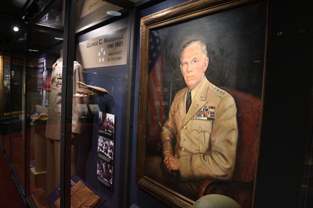 The VMI Museum has opened a new exhibit on the life and career of Gen. George C. Marshall, VMI Class of 1901, following renovations to the Kohen Gallery of the Citizen-Soldier.