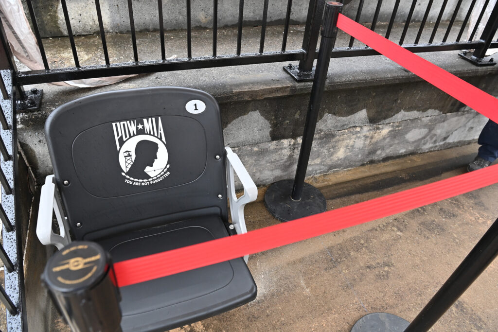 These chairs are found all over the United States in stadiums, arenas, and government buildings. They are meant to represent those service members who are unable to fill them because of their sacrifices. They also serve as a tribute to the men and women who serve the country every day.