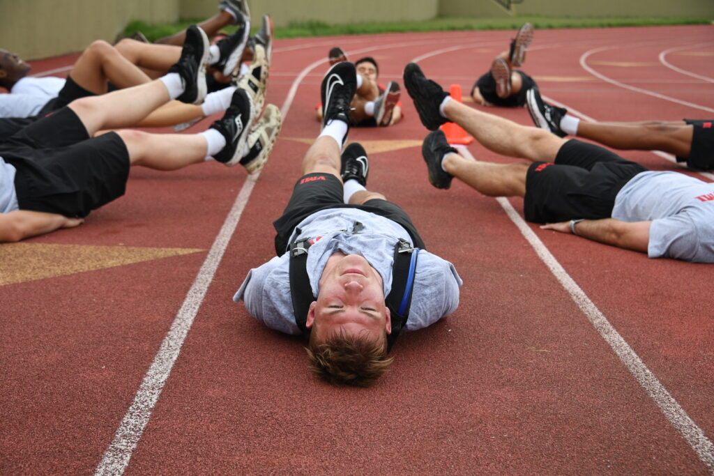 Students complete a workout during the Summer Transition Program.