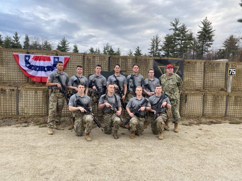 The VMI combat shooting club team poses for a picture.