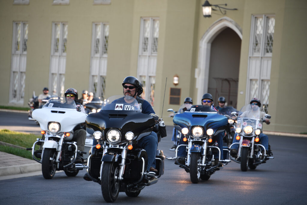 Twenty-four motorcycles carrying 34 riders, roared up Letcher Avenue and onto the Virginia Military Institute post June 14, as part of the 7th annual Legacy Run of the Virginia American Legion Riders.
