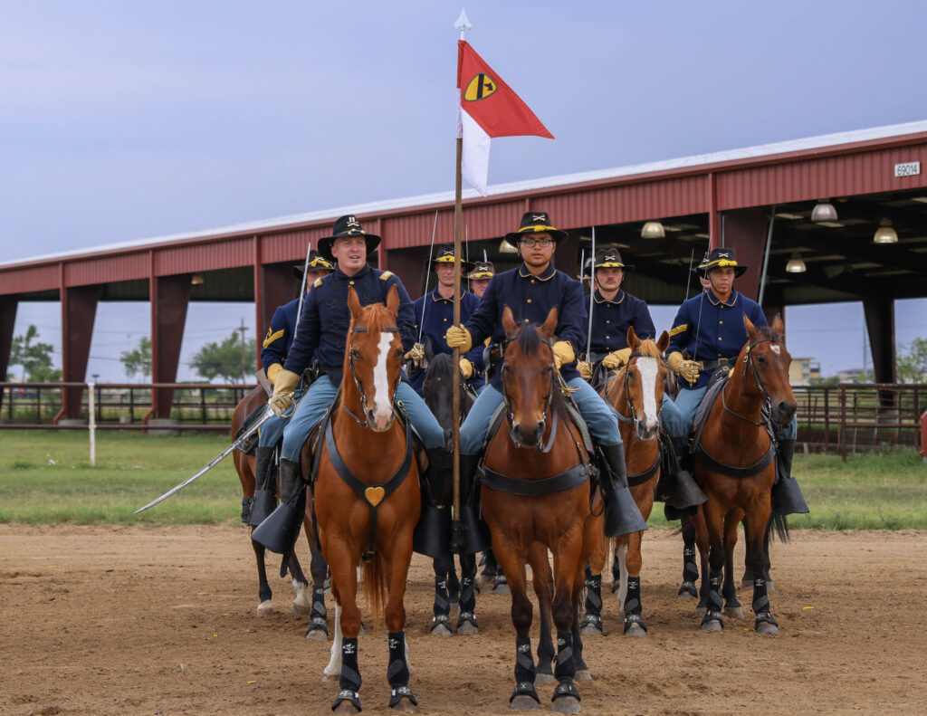 Capt. Michael Gates’ ’17 the commander of the Horse Cavalry Detachment for the First Cavalry Division in Fort Cavazos, Texas, formerly Fort Hood.