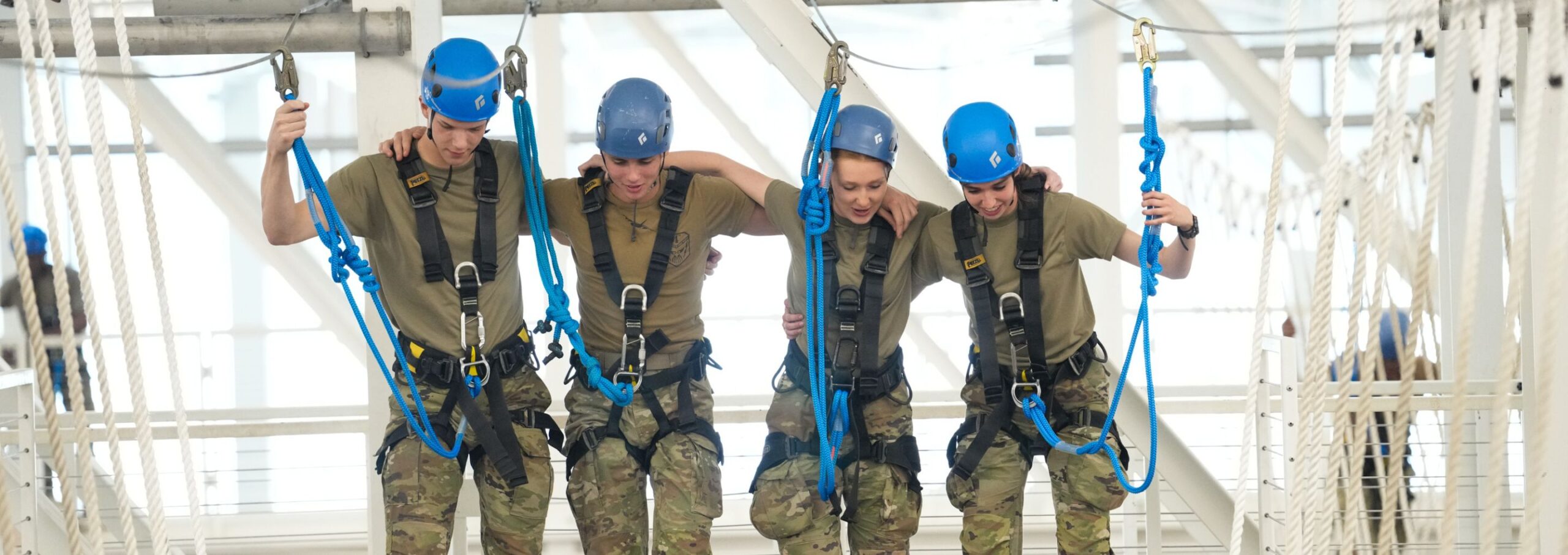 AFROTC Cadets do the ropes course.