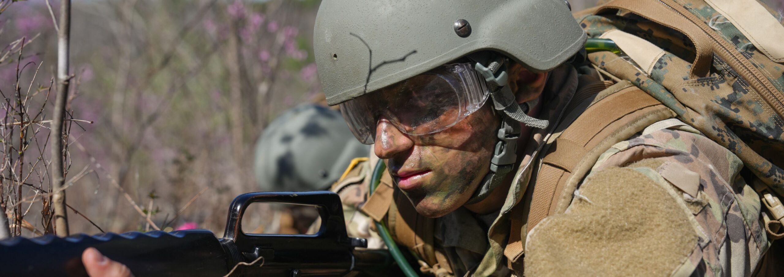 A NROTC member in the field.