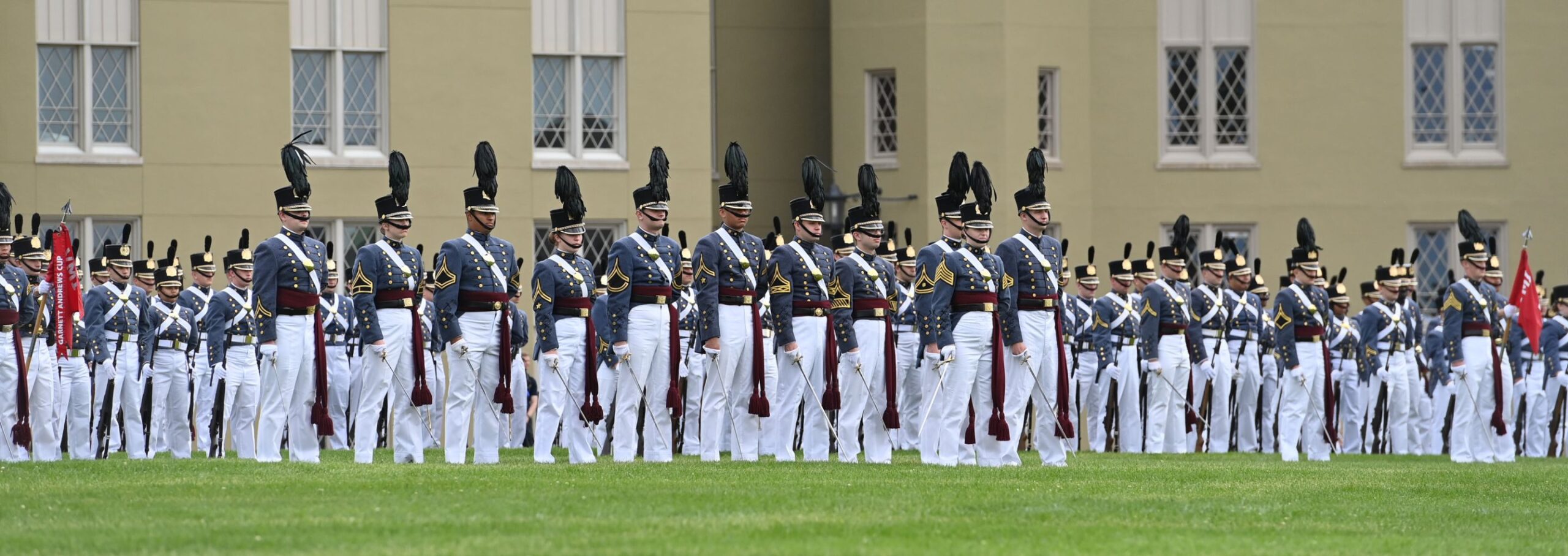 Cadets during a parade at VMI.